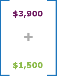 $3,900 plus $1,500